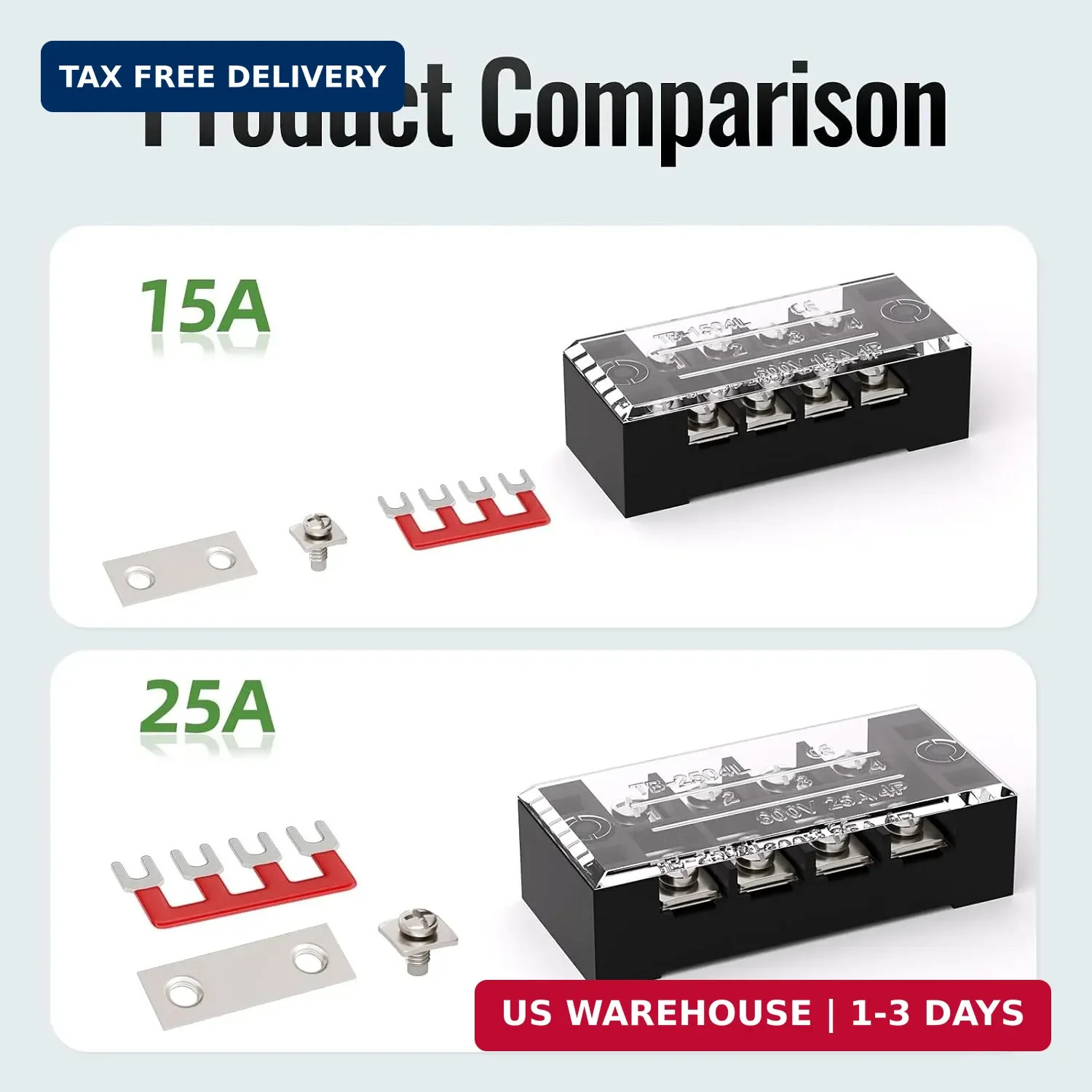 Screw Terminal Block, 25A Covered 6 Position Dual Row, 6 Position Pre-Insulated