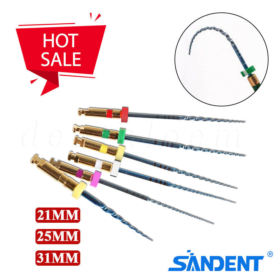 6pcs/pack Dental Endo Root Canal Super Taper Rotary Niti Files 21/25mm/31mm