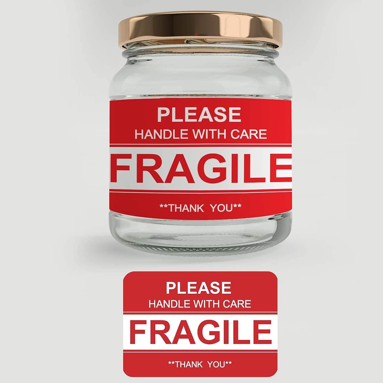 High-Quality 500 Count Fragile Labels – Red Stickers for Careful Shipping