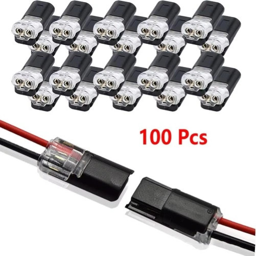 100PCS 2-Pin Quick Wire Connectors – Solderless LED Strip Plug Terminal