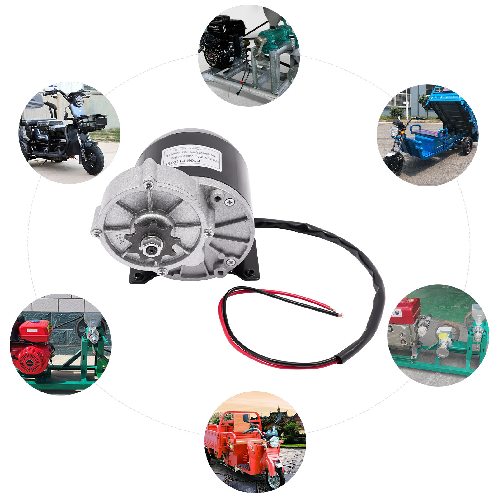 350W Gear Reduction Electric Motor Electric Brushed Pure Copper Motor MY1016Z