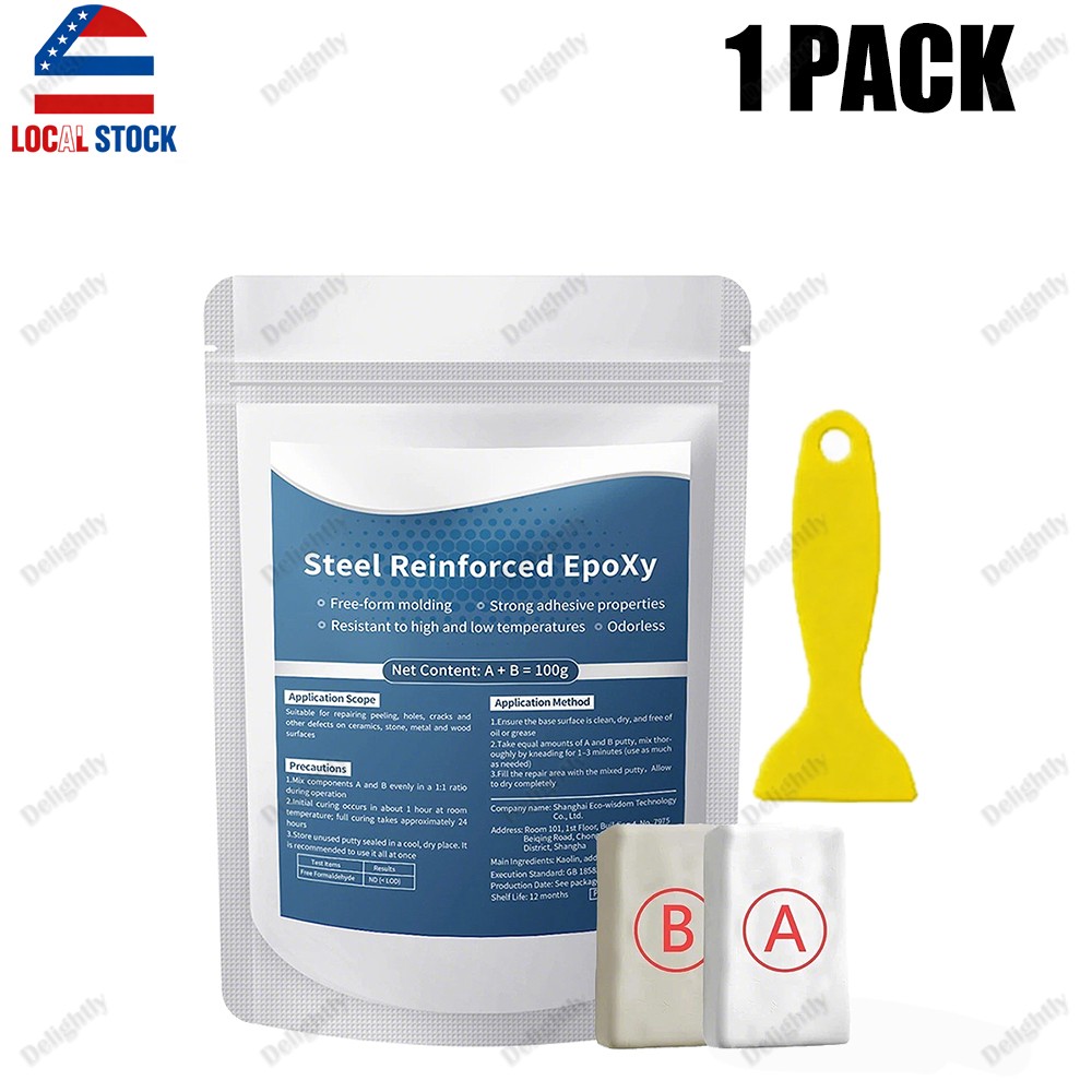 Steel Reinforced Epoxy Putty Waterproof Repair Clay for Metal Wood Car Crack Fix