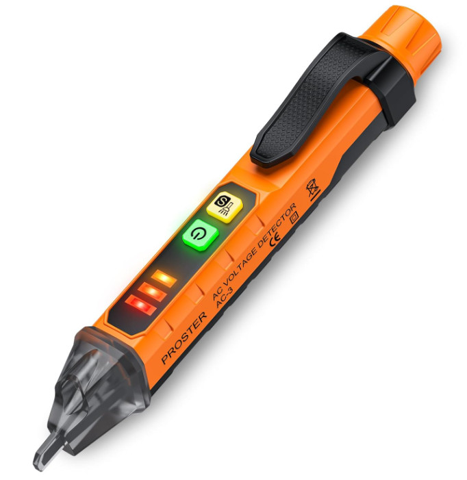 Probador de Voltaje Ajustable 12-1000V Alarma LED y Apagado Automático