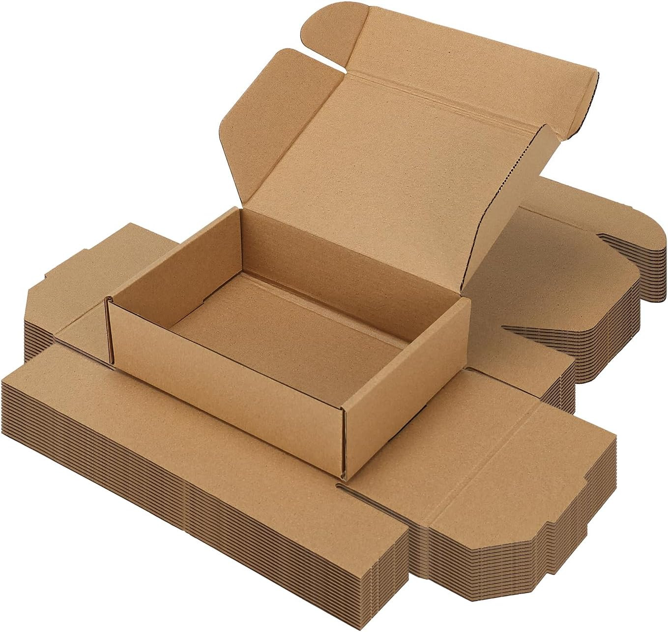 7x5x2″ Shipping Boxes 15 Pack, Brown Mailers for Small Business