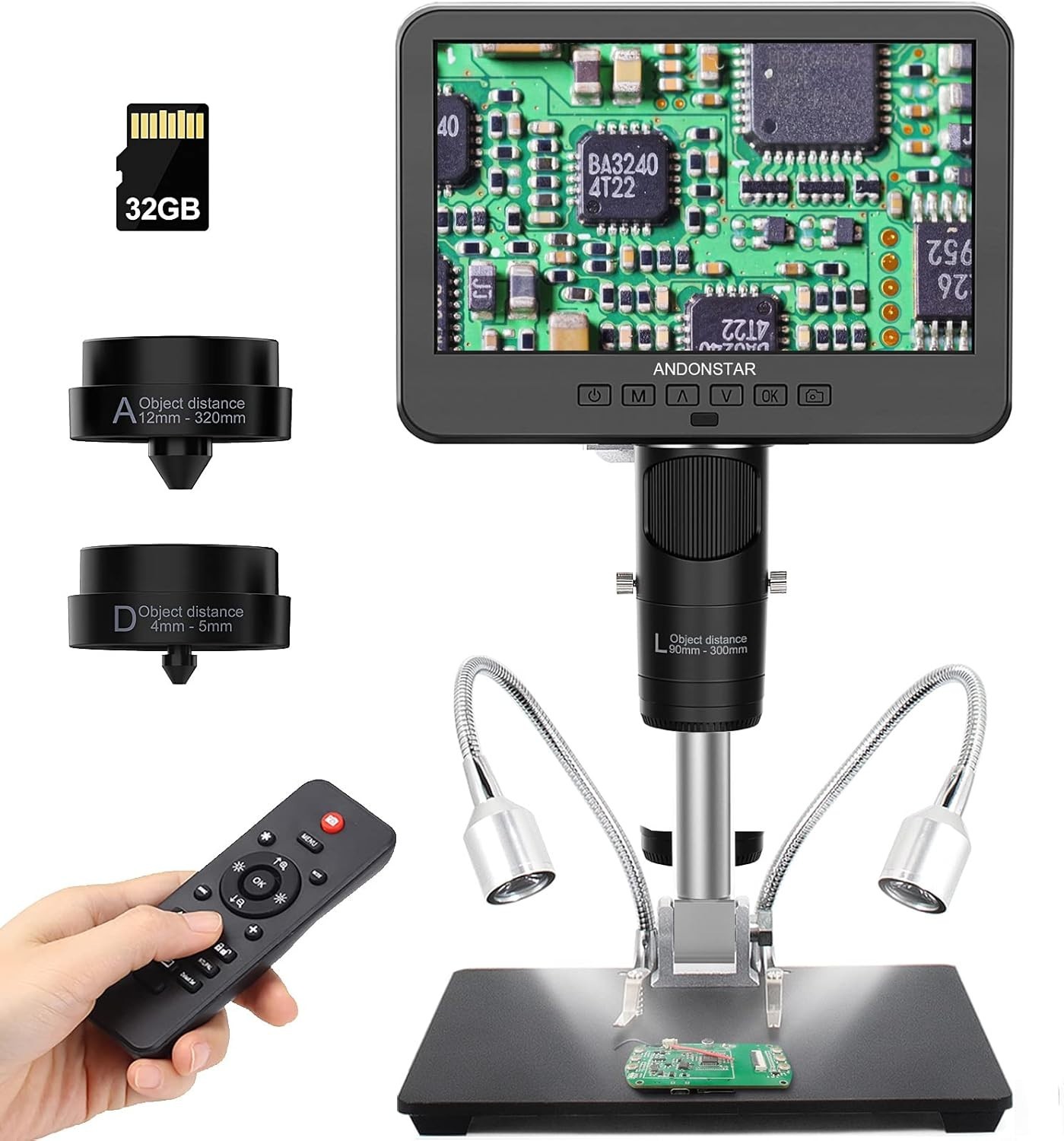 Andonstar AD246S-M HDMI Digital Microscope-7″ (HDMI) 3 Lens