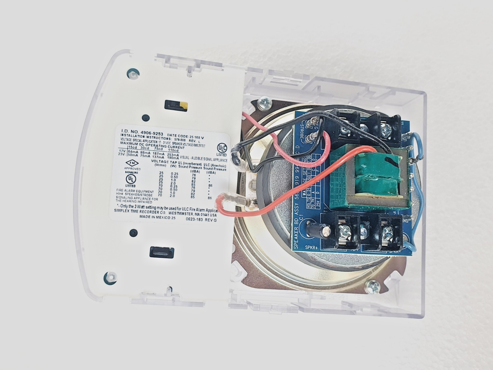 SIMPLEX 4906-9253 Fire Alarm Wall Speaker Strobe , Visual Audible Signal # NEW