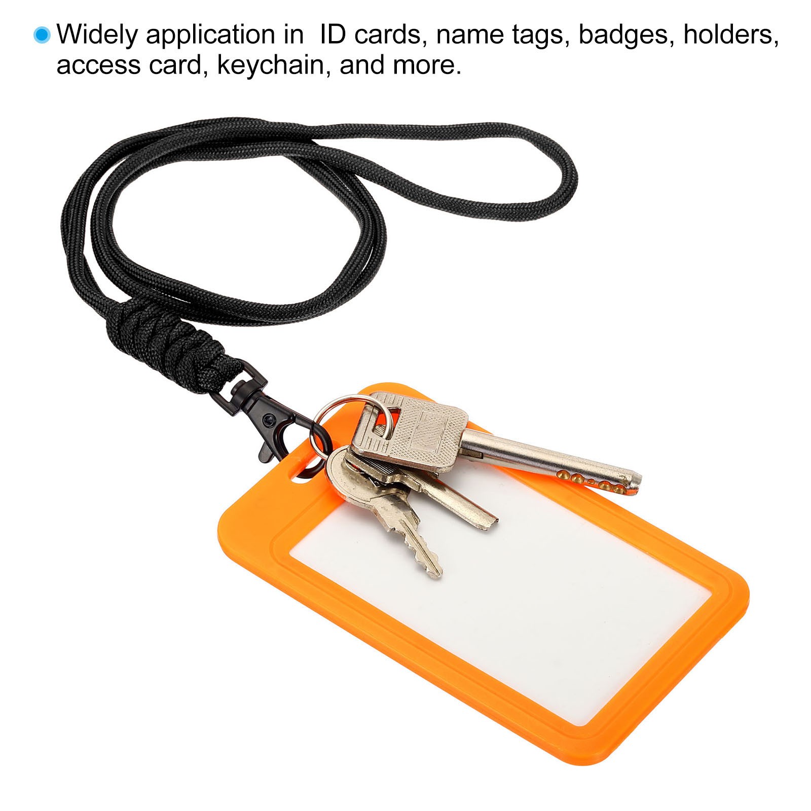 Neck Lanyard Badge Lanyards Long Strap ID Card Holder Keychains Black