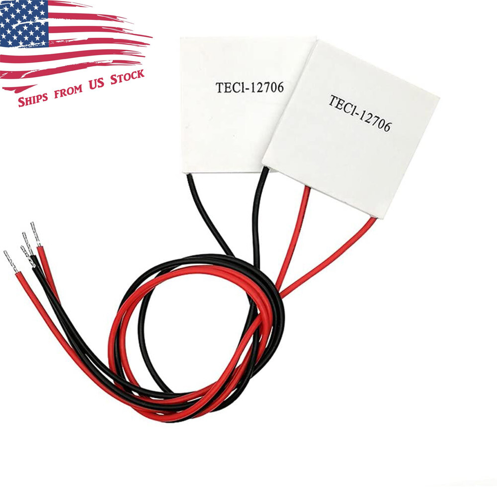 2 PCS TEC1-12706 12V 60W Thermoelectric Cooler TEC Peltier Plate Module 2X US