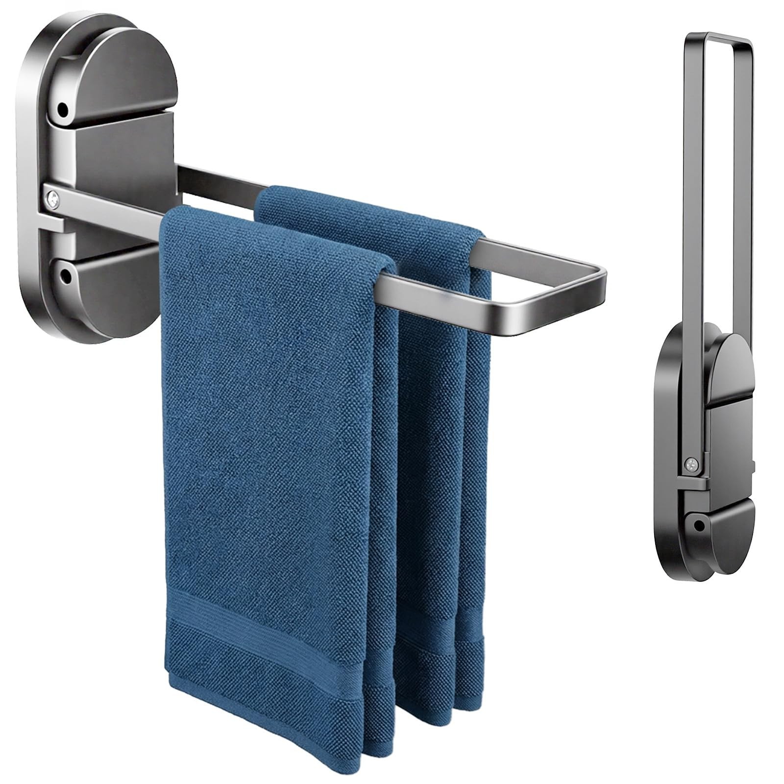 Suction Cup Towel Bar No Drill – Heavy Duty 21LB Double Suction Cup Foldable …