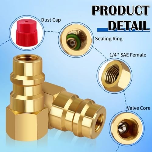 R12 to R134a Adapter, High & Low Pressure R12 to R134a Conversion Kit, Brass R12