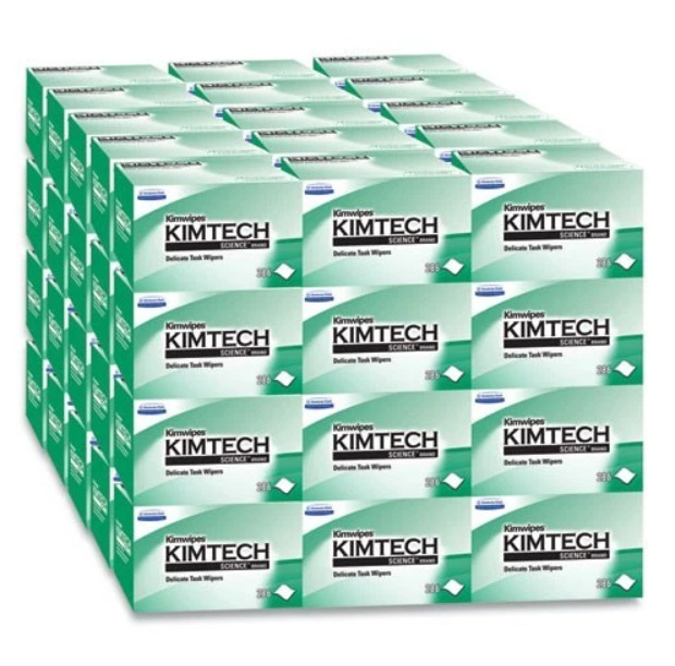 Kimtech 34155 Kimwipes Delicate Task Wipers, 1-Ply, 4.4 x 8.4, 286/Box, 60/CT