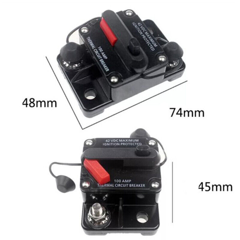 Waterproof Car Circuit Breaker Fuse Reset 30-300 Amp 12V-48V DC Car Boat Auto