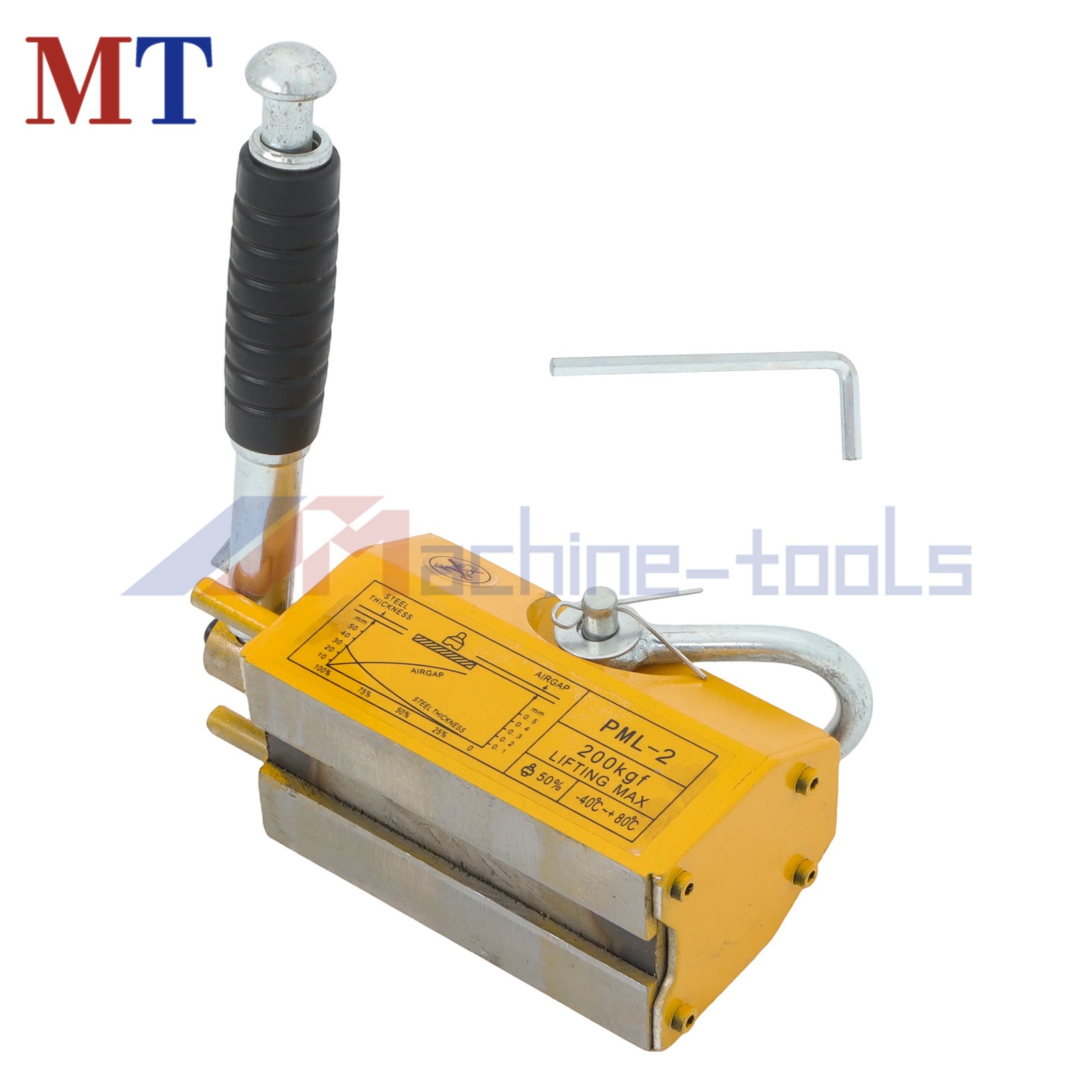 Permanent Magnetic Lifter 440 lbs/200 kg Capacity Yellow Lifting Magnet