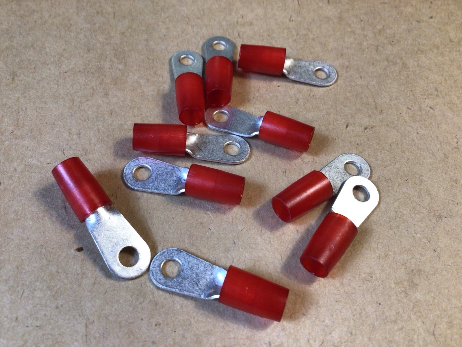 10 Pc. AMP 324043 Ring Tongue Terminal RING-047 8 AWG 10 TERMINYL 0.190 in. Ti