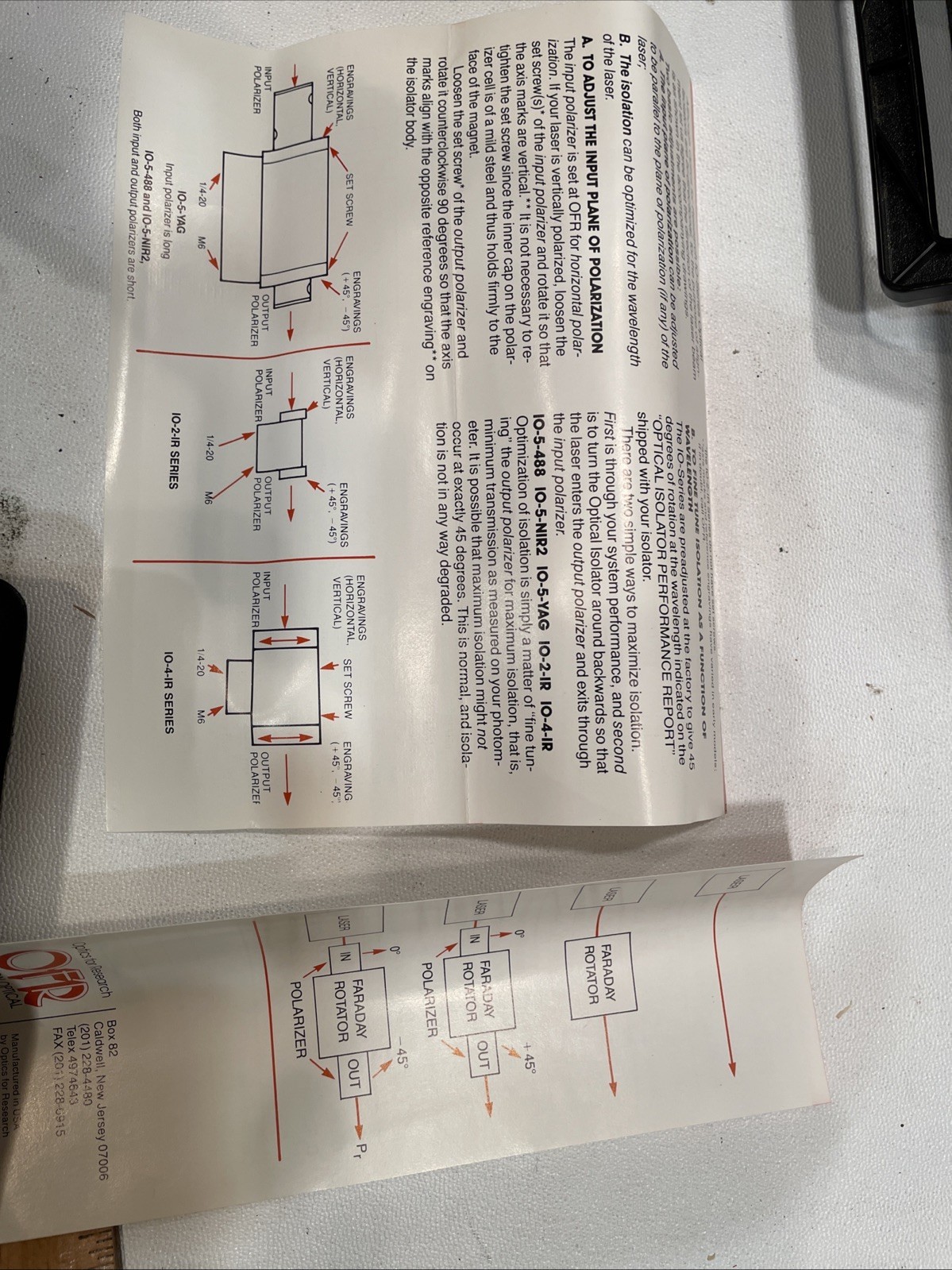 OFR General Electric Optical Isolator Model Number # IO-5-YAG