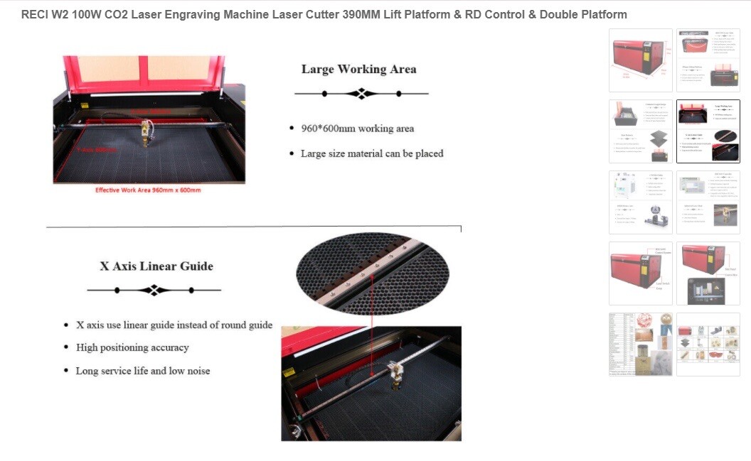 RECl W2 100W CO2 Laser Engraving