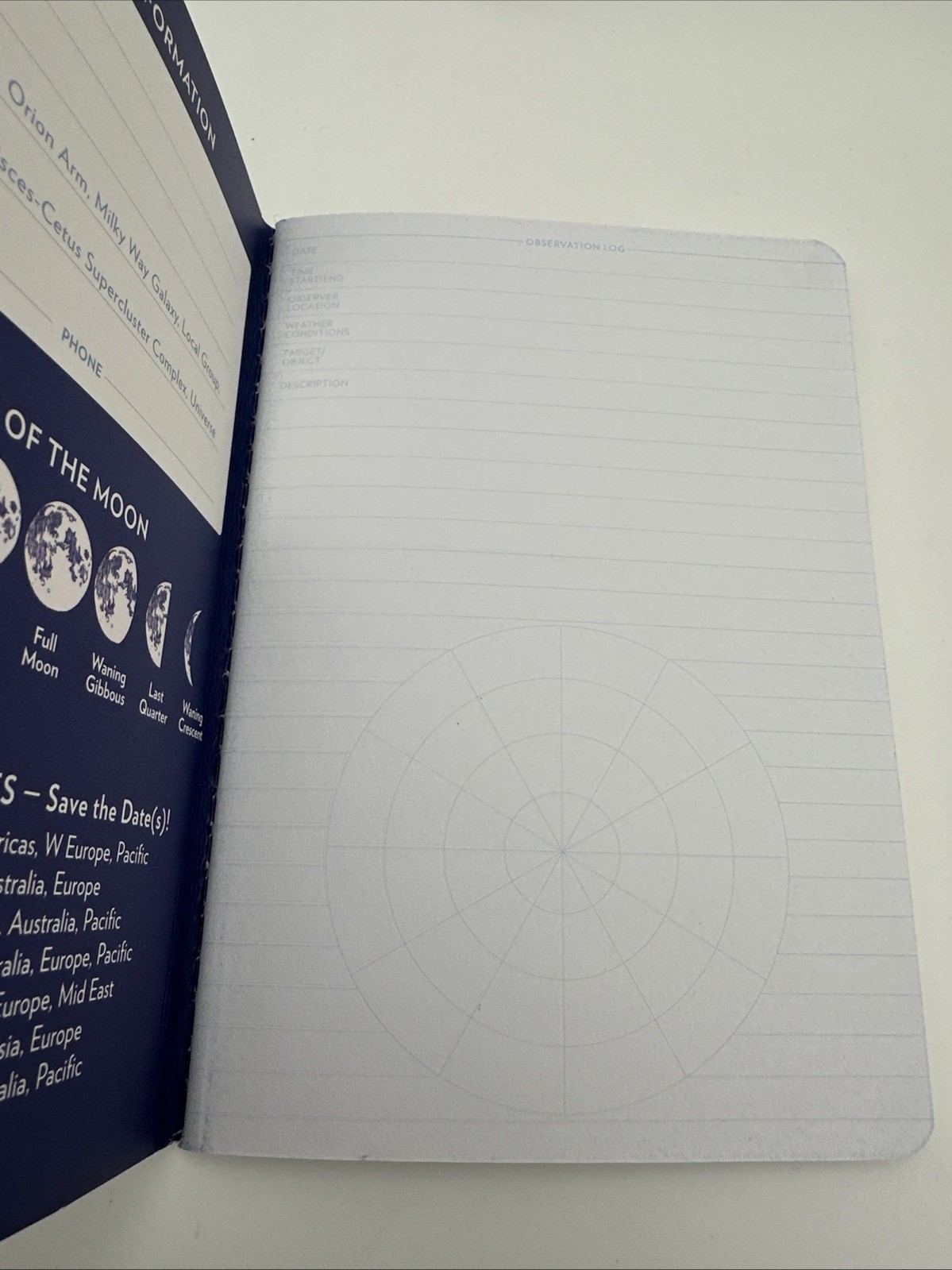 Stargazing Blue Full Size Notebook Blank Book Astronomy Astrolab Journal