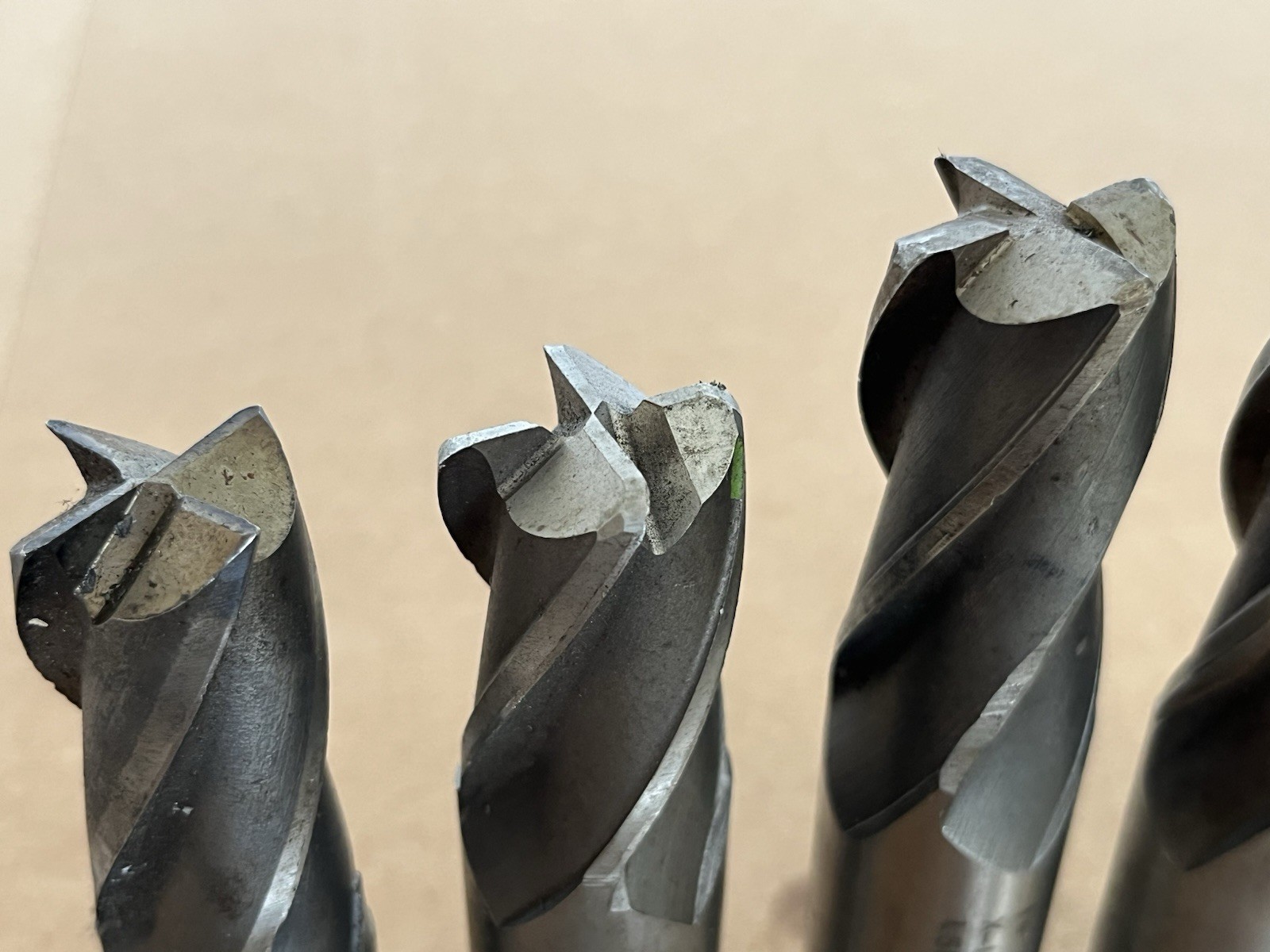 Lot of 9 Corner Radius End Mills 1” Diameter 4 Flute & One 1 1/8 Diameter