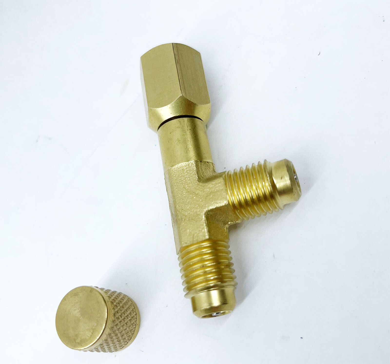 Refrigerant Quick Coupler Access Tee Split Connector 1/4» Valves Core Adapter