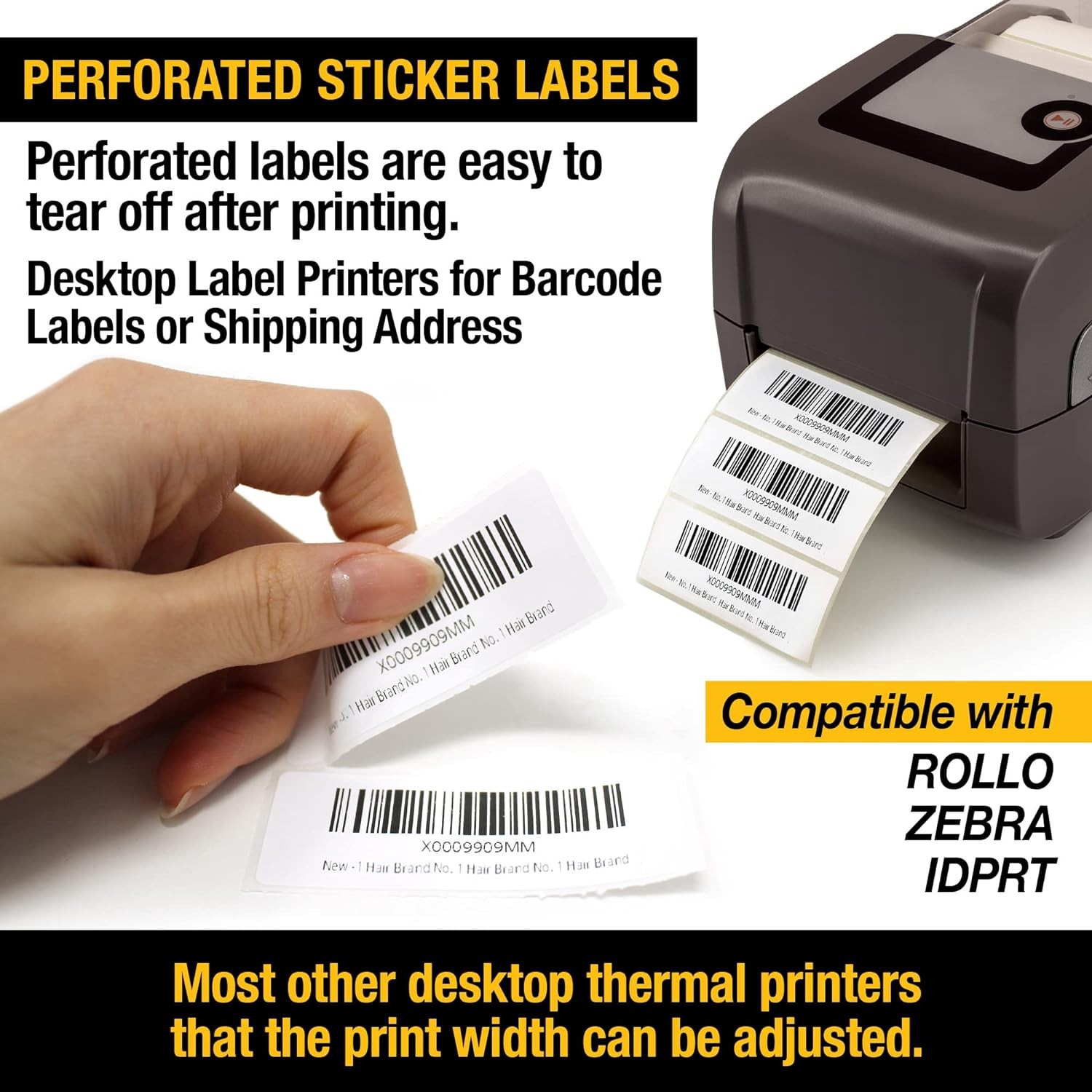1″x2 5/8″ Direct Thermal Labels 2000/Roll Barcodes Shipping Stickers FBA FNSKU