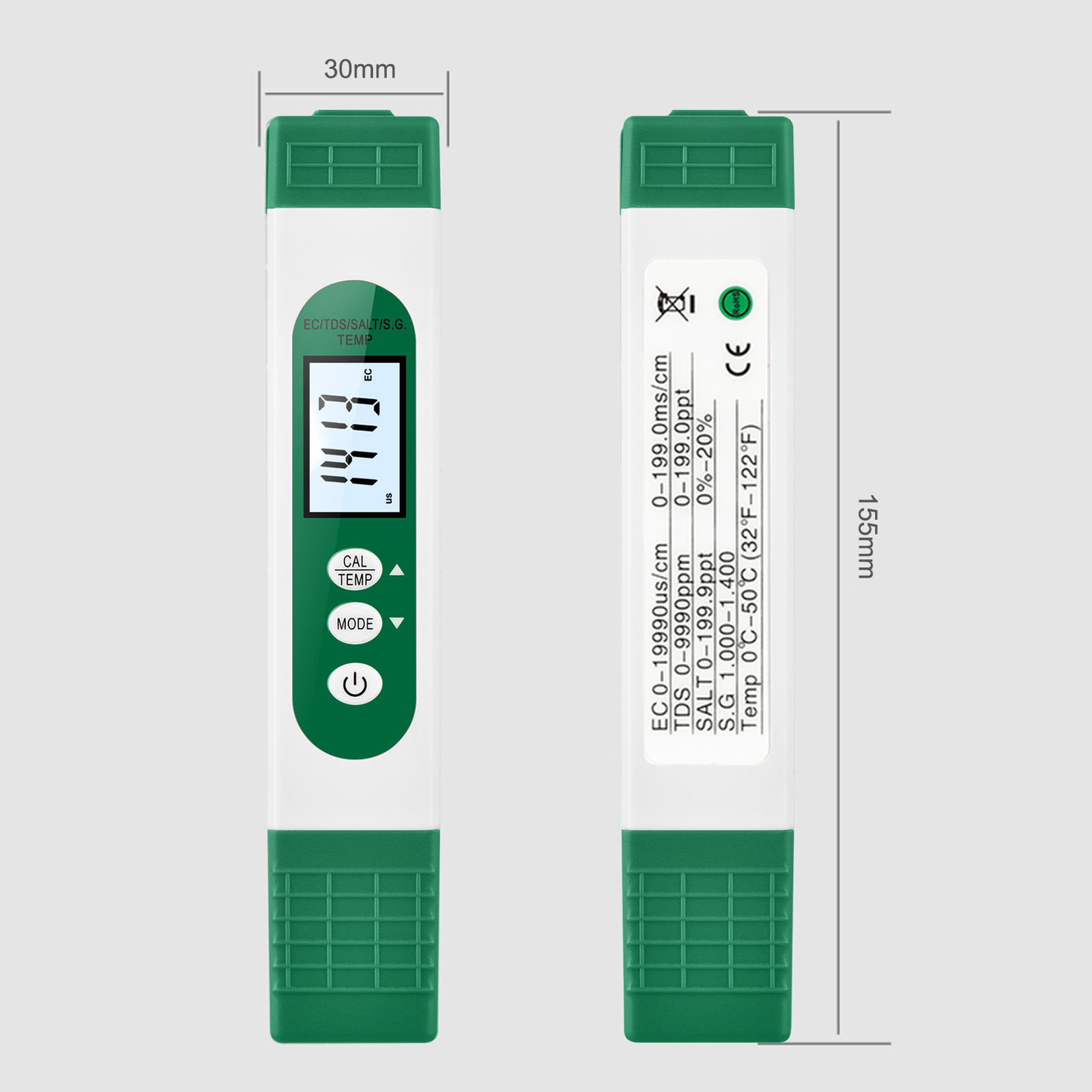 5-in-1 Multifunctional Water Quality Analyzer Portable Pen Type C0P2