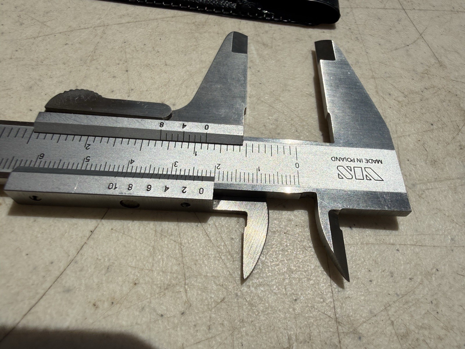 Vintage VIS Vernier Caliper Measure Gauge Tool Hardened Stainless Poland W/Case