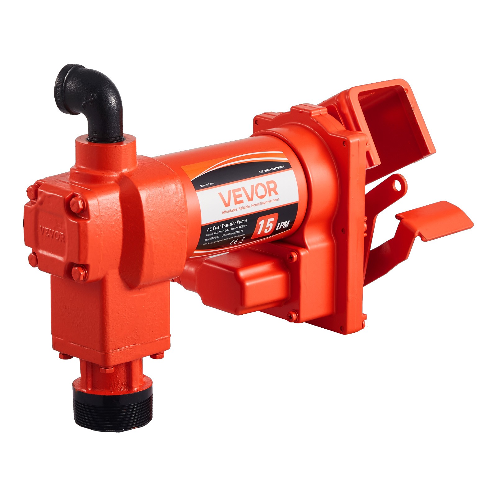 VEVOR Fuel Transfer Pump 110V Electric Oil Pump 15 GPM 57 L/min with Fuel Nozzle