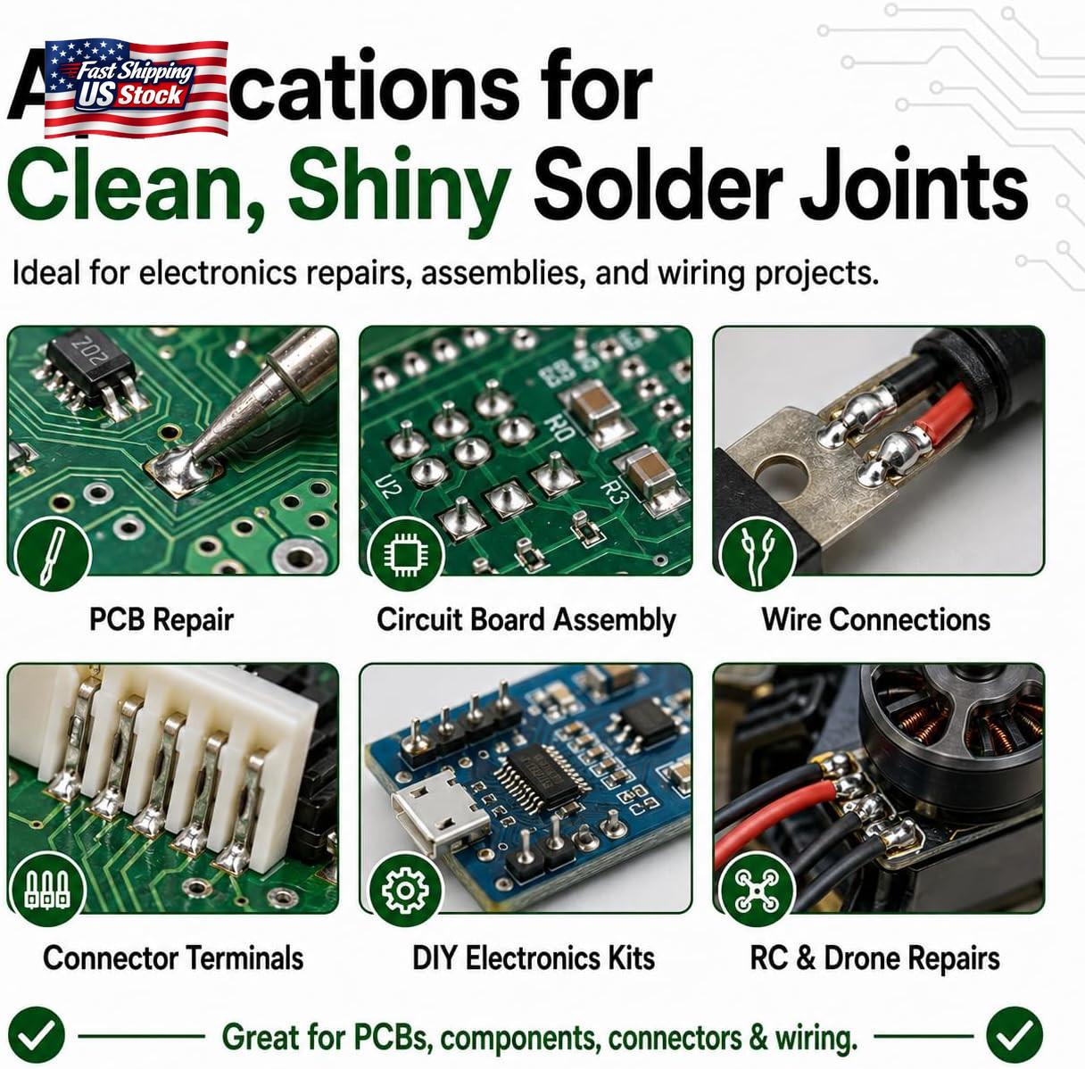 0.5Mm Lead Free Solder Wire, Rosin Core Solder for Electronics, Sn97/Ag0.3/Cu0.7
