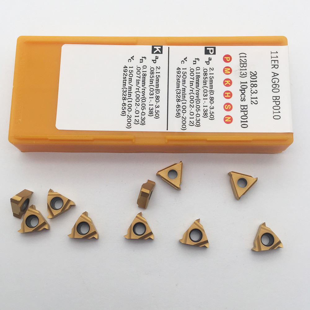 10pcs 11ER A60 BP010 alloy carbide inserts threading turning cutting tool insert