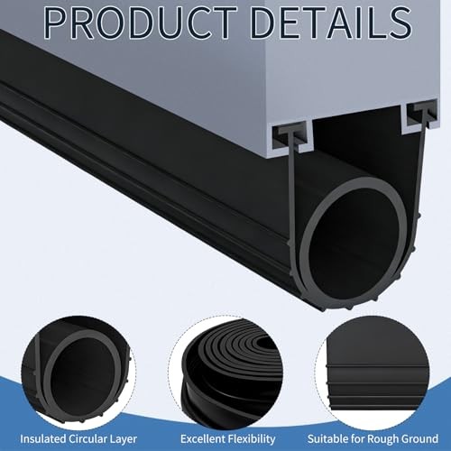 16.4 FT Universal Garage Door Bottom Seals, Weather Stripping Kit with U+O