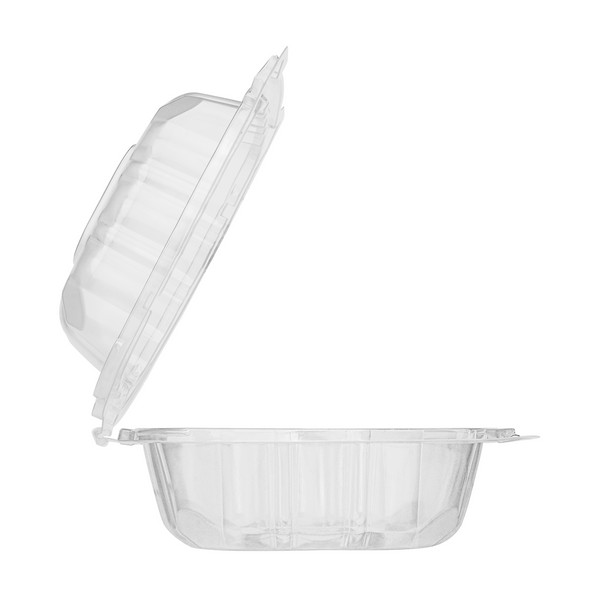 Karat 6” x 6″ PP Plastic Hinged Container, Clear – 300 pcs