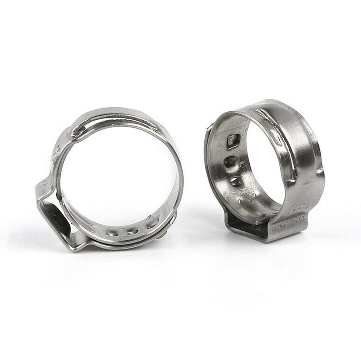 100/260X High Pressure Fuel Hose Clamps Stepless Stainless Steel Single Ear Clip