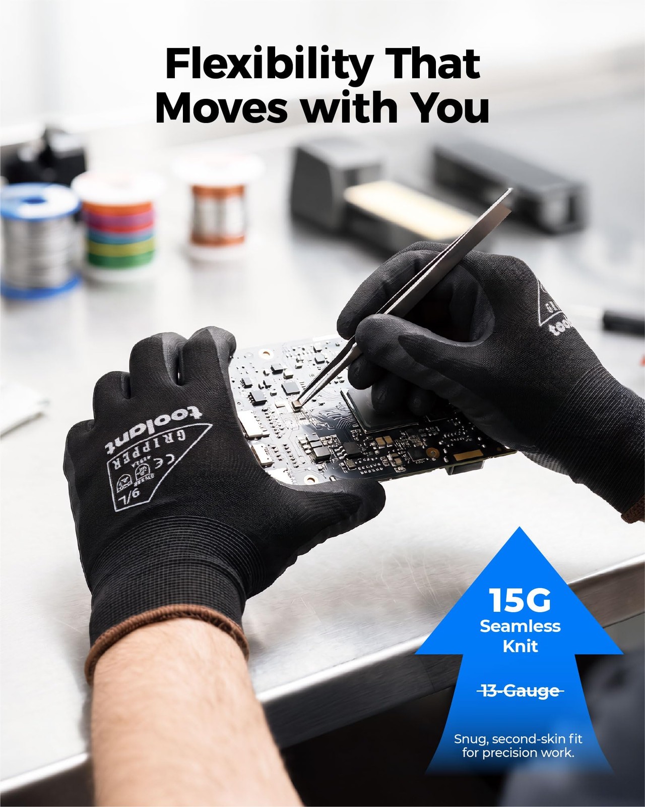 12 Pairs Work Gloves MicroFoam Nitrile Coated, 15 Gauge Breathable Nylon with…