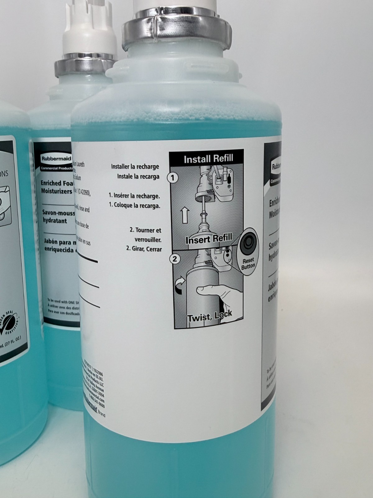 3PACK Rubbermaid Commercial Products Enriched Hand Soap Lotion Moisturizer 800ml