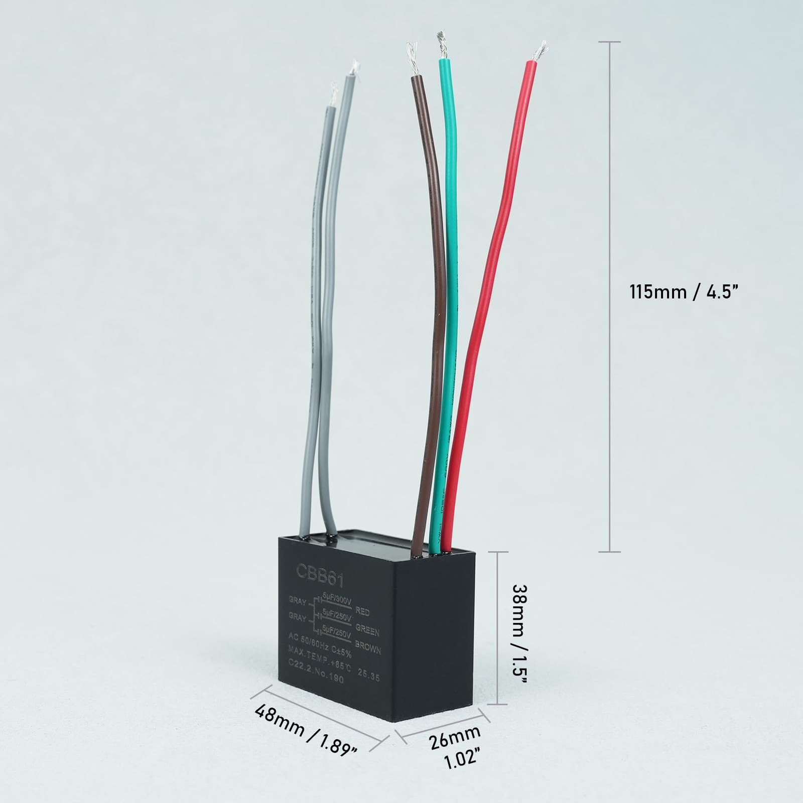 CBB61 5Wire Ceiling Fan Capacitor 5+5+5uF 250V