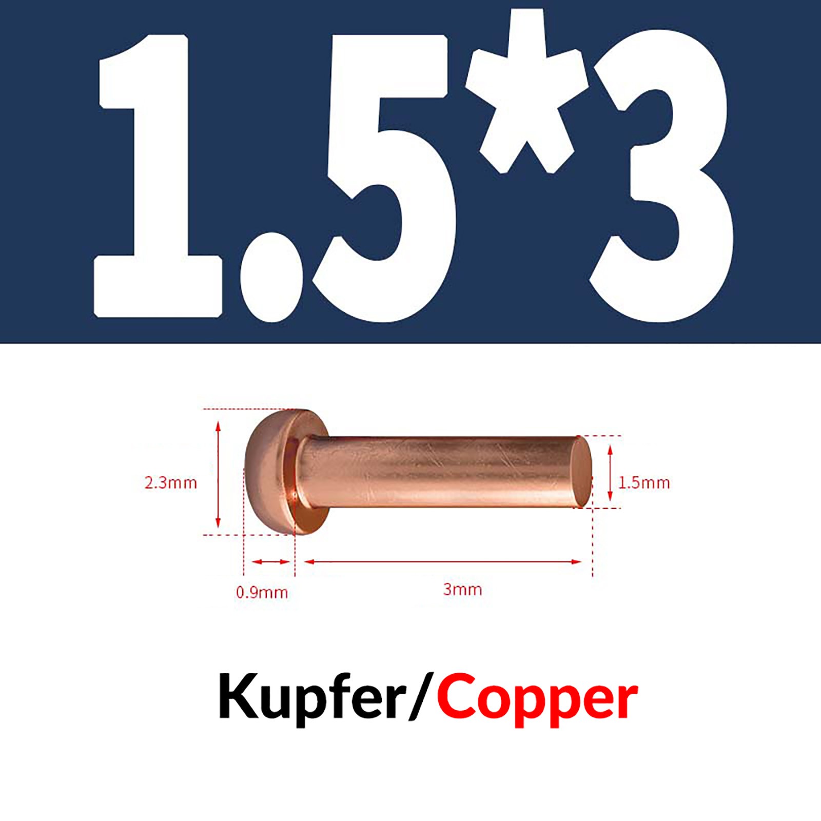 Solid Copper Round Pan Head Rivets DIN 660 M1.5 M2 M2.5 M3 ~ M8 Nut Hammer Rivet