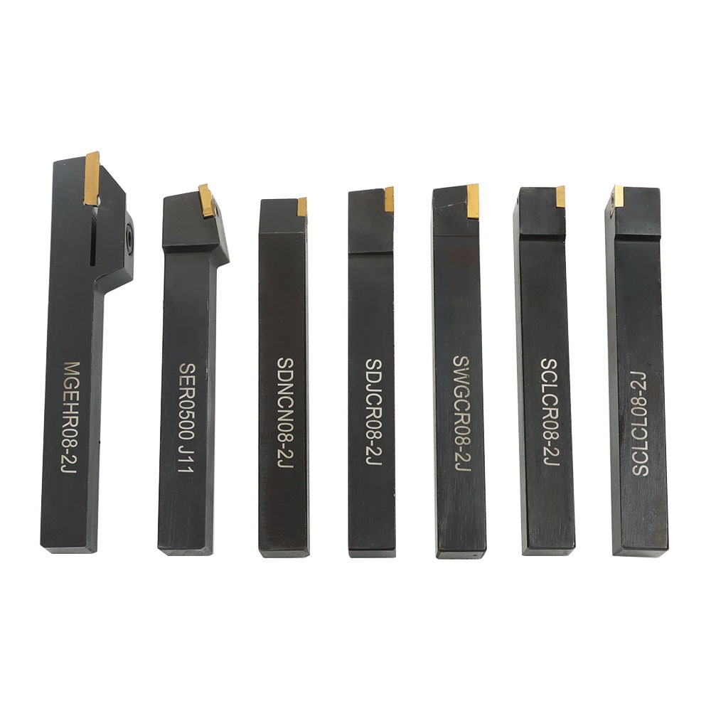 7PCS 7 Pieces/Set 1/2» Indexable Carbide Turning Tool Set in Fitted Box