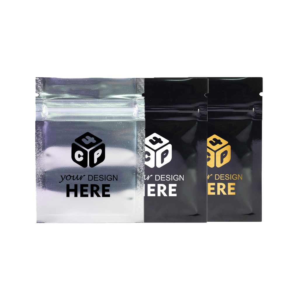 Custom Logo Print Zipper Pouch Odor Proof Foil Bag for Sample Small Items Use