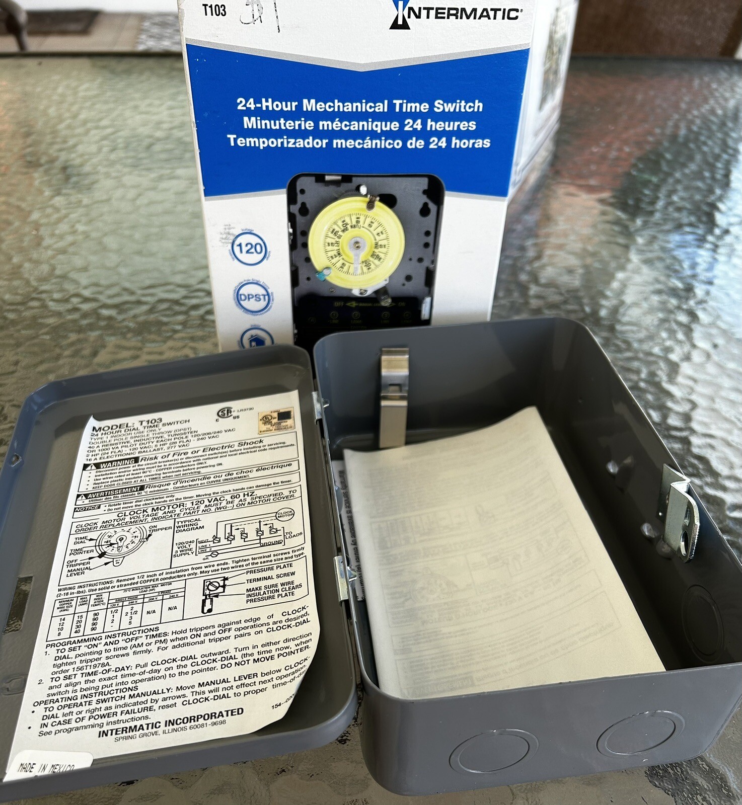 Intermatic Mechanical Time Switch Enclosure 8”X 6”X 3”Inches Empty Box