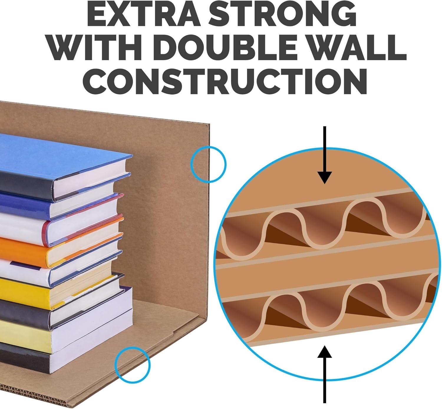 Small Classic Moving Box 10 Pack, Reinforced Handles, Tape-Free Assembly