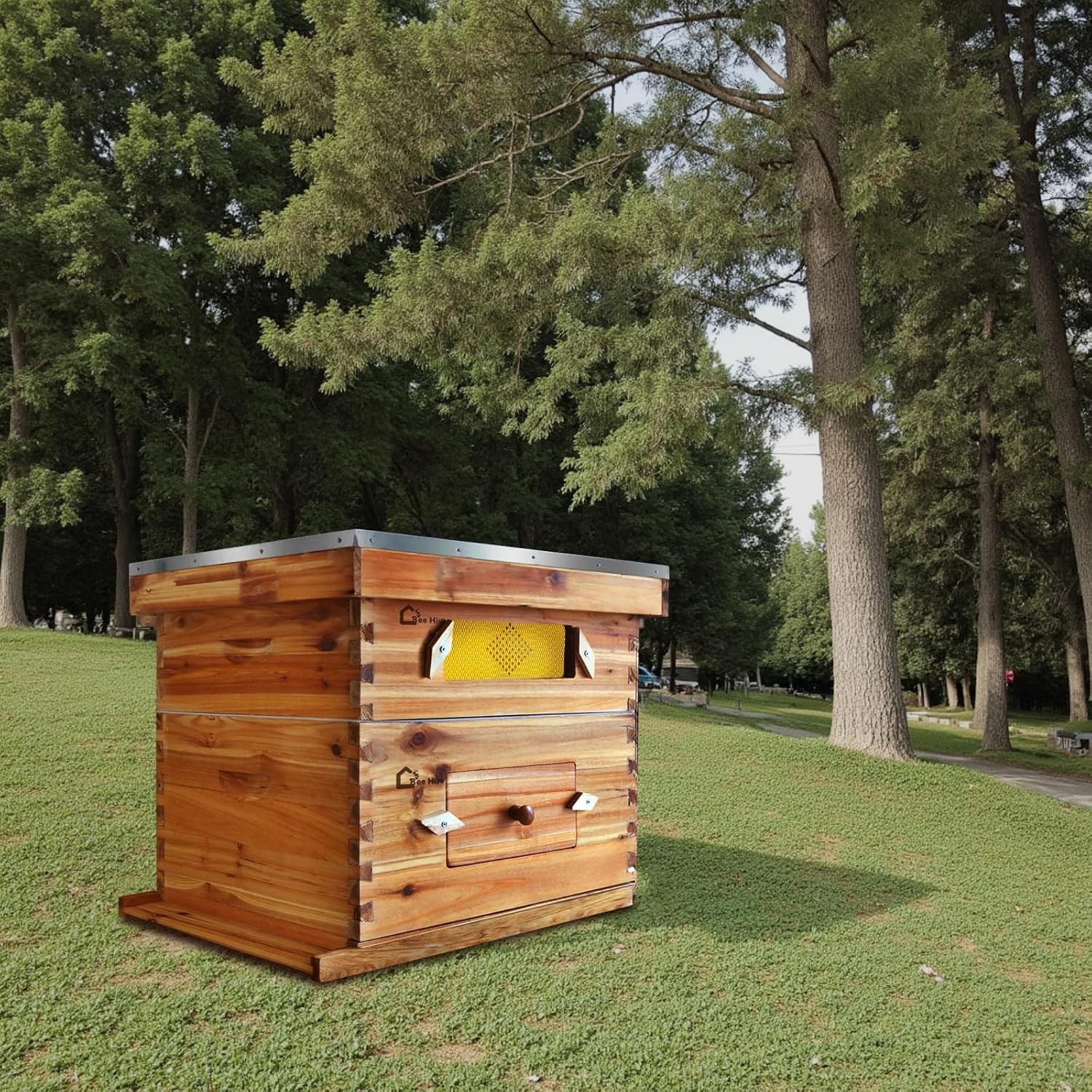 10 Frame Bee Hive Complete Beehive Kit Wax Coated 1 Deep Box & 1 Medium Box