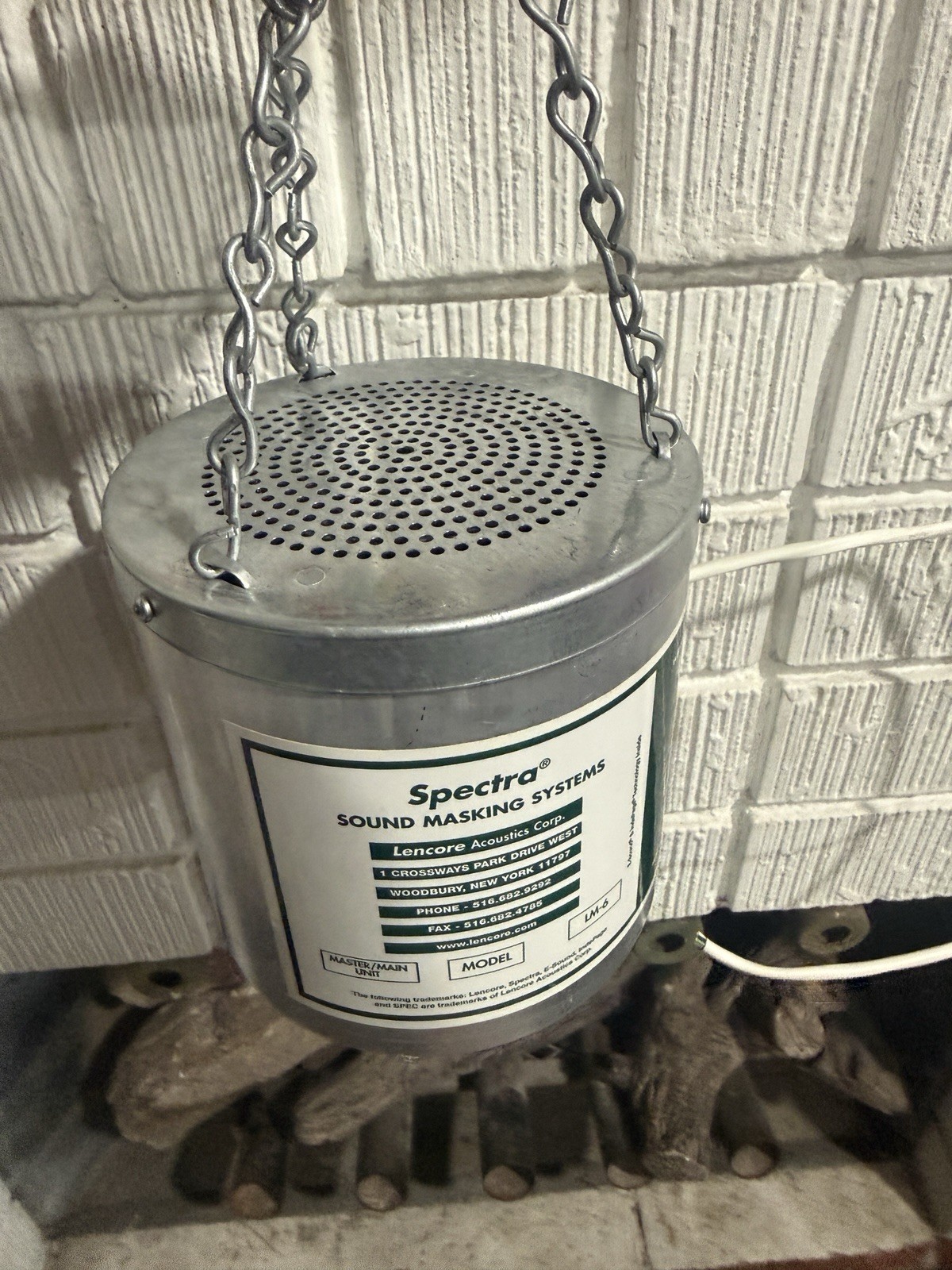 Spectra LM-6 Sound Masking Speaker Unit, Hanging Wired (Lencore Acoustics)