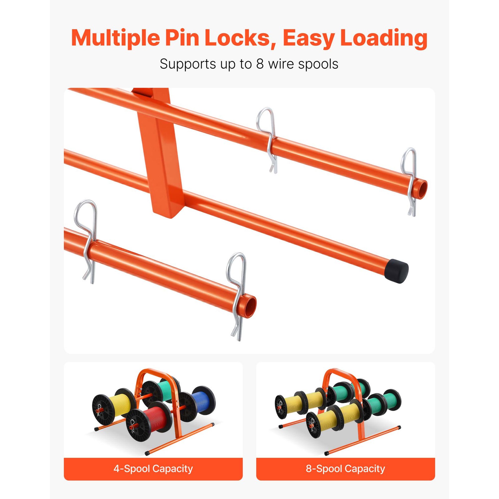 Hand Caddy Wire Dispenser for Up to 8 Spools for Electrical Industrial Retail