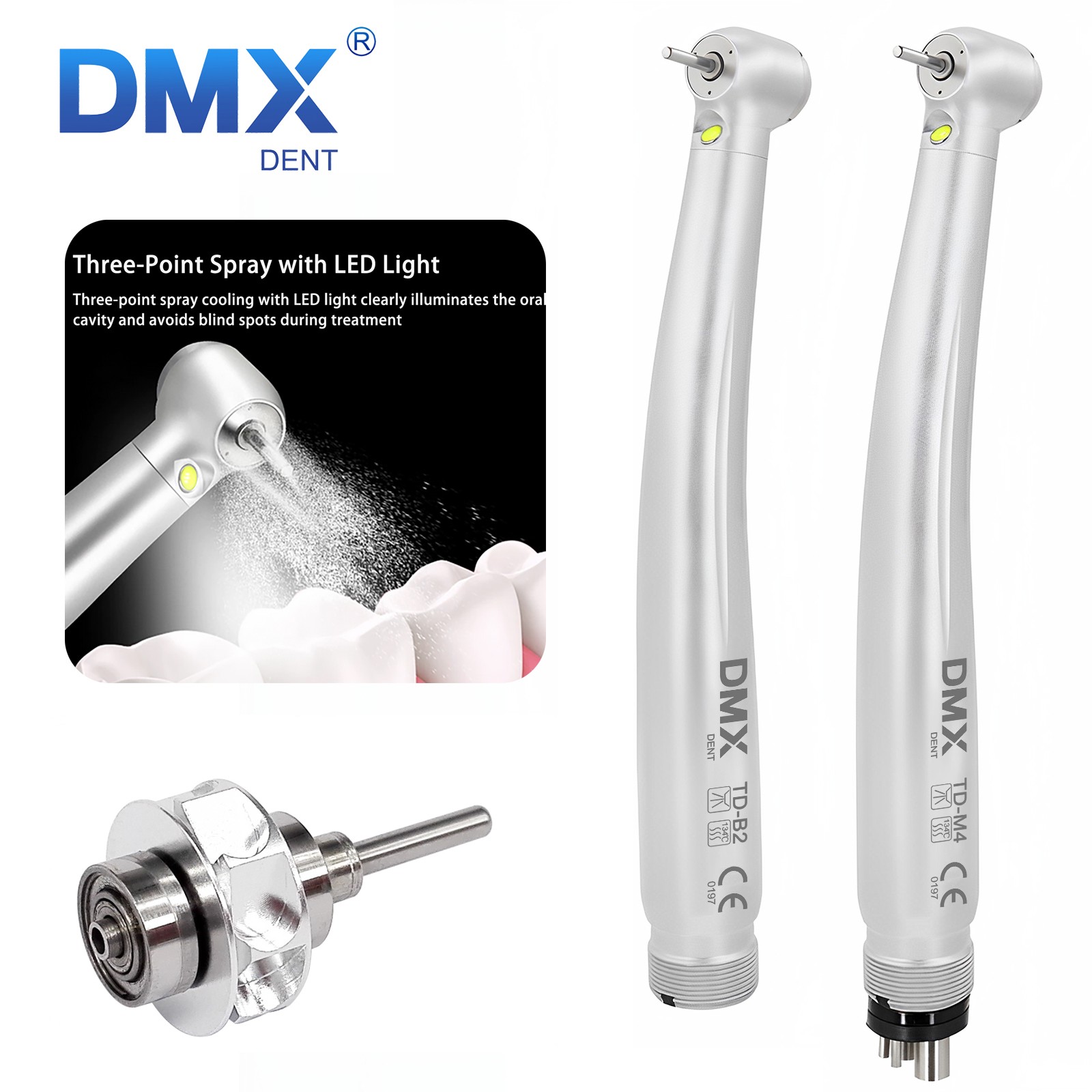 DMXDENT Dental E-generator LED High Speed/Low Speed Handpiece Kit 2Hole/4Hole