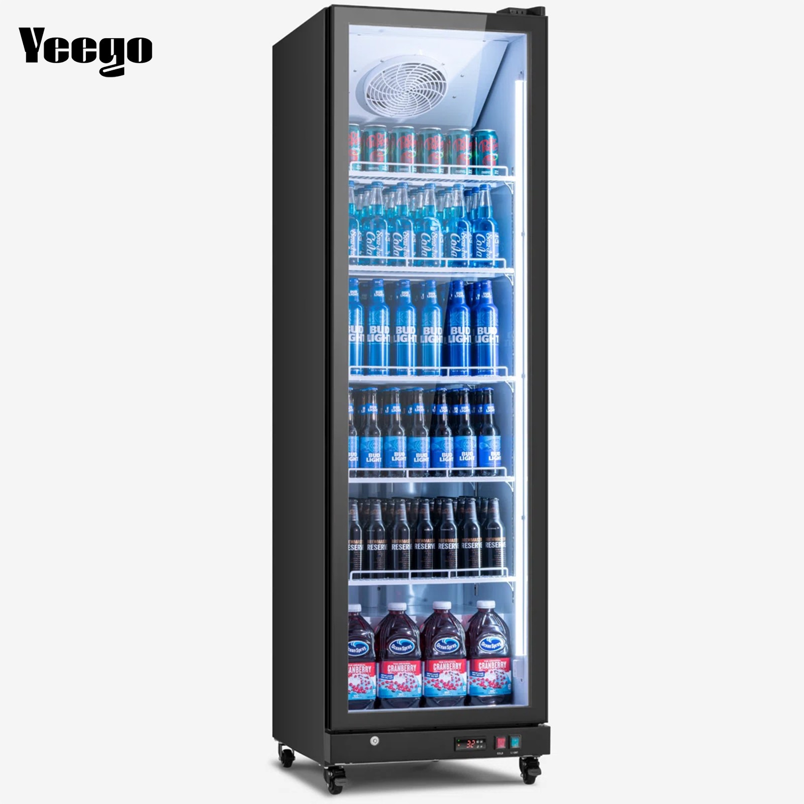 Yeego Display Fridge Glass Door Commercial Merchandiser Store Cooler 12.36 Cu.ft