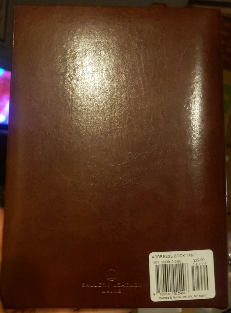 Gallery Leather Desk Address Book 9″×7″ Handcrafted Refillable Brown Leather