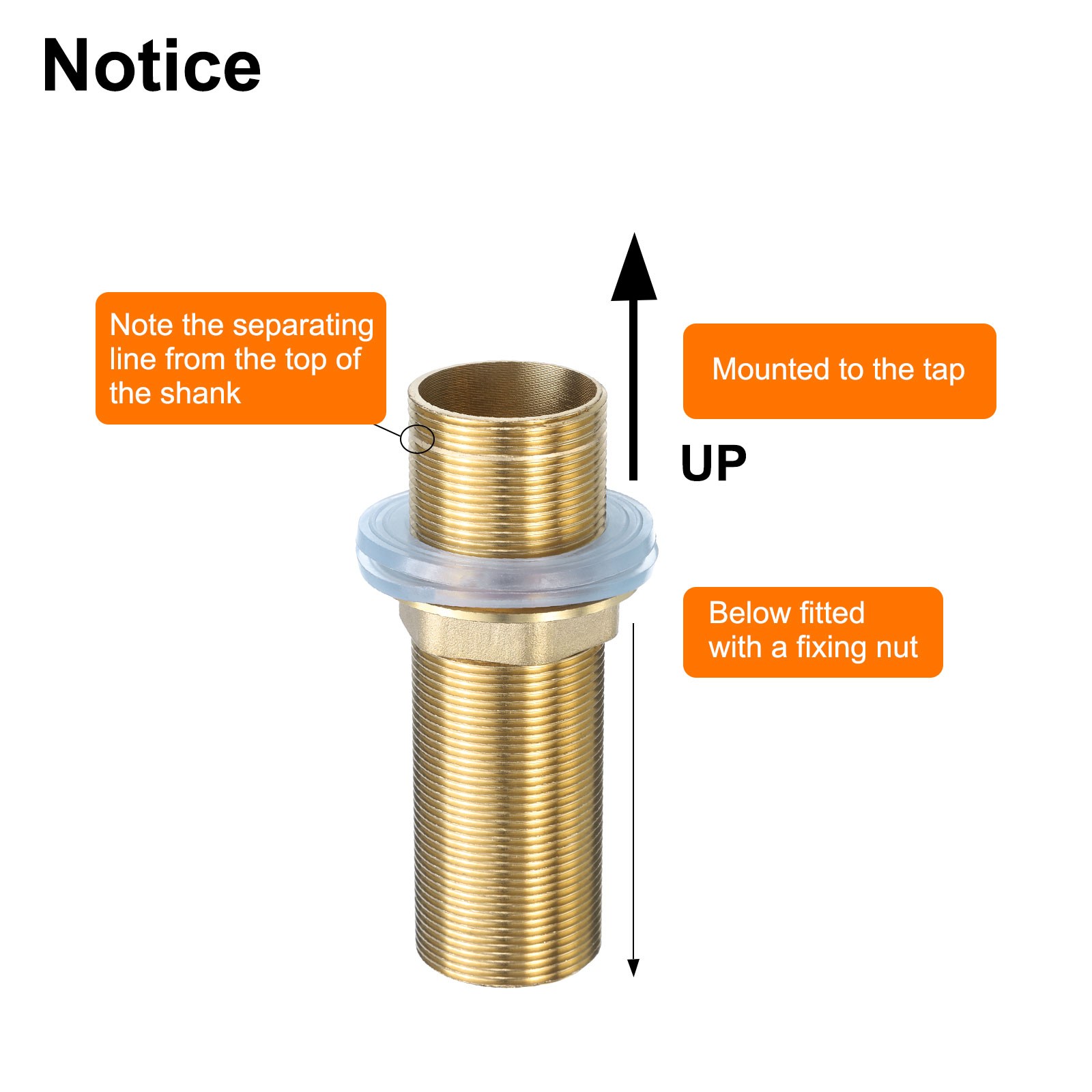 6.69 Inch x 1.22 Inch Faucet Mount Extension Shank Silver]