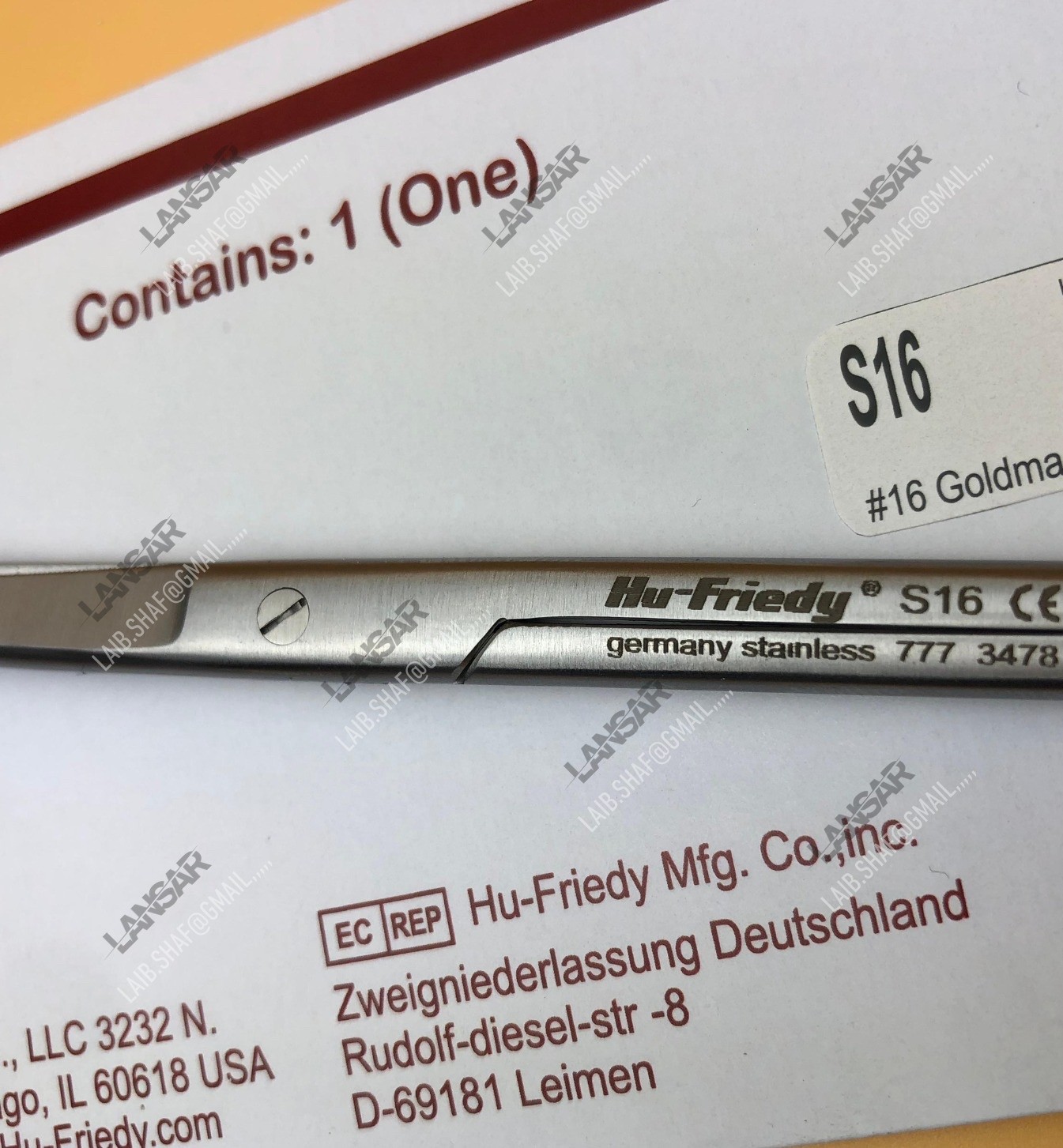 Hu-Friedy S16 Goldman Fox #16 Scissors Curved lot of 2x