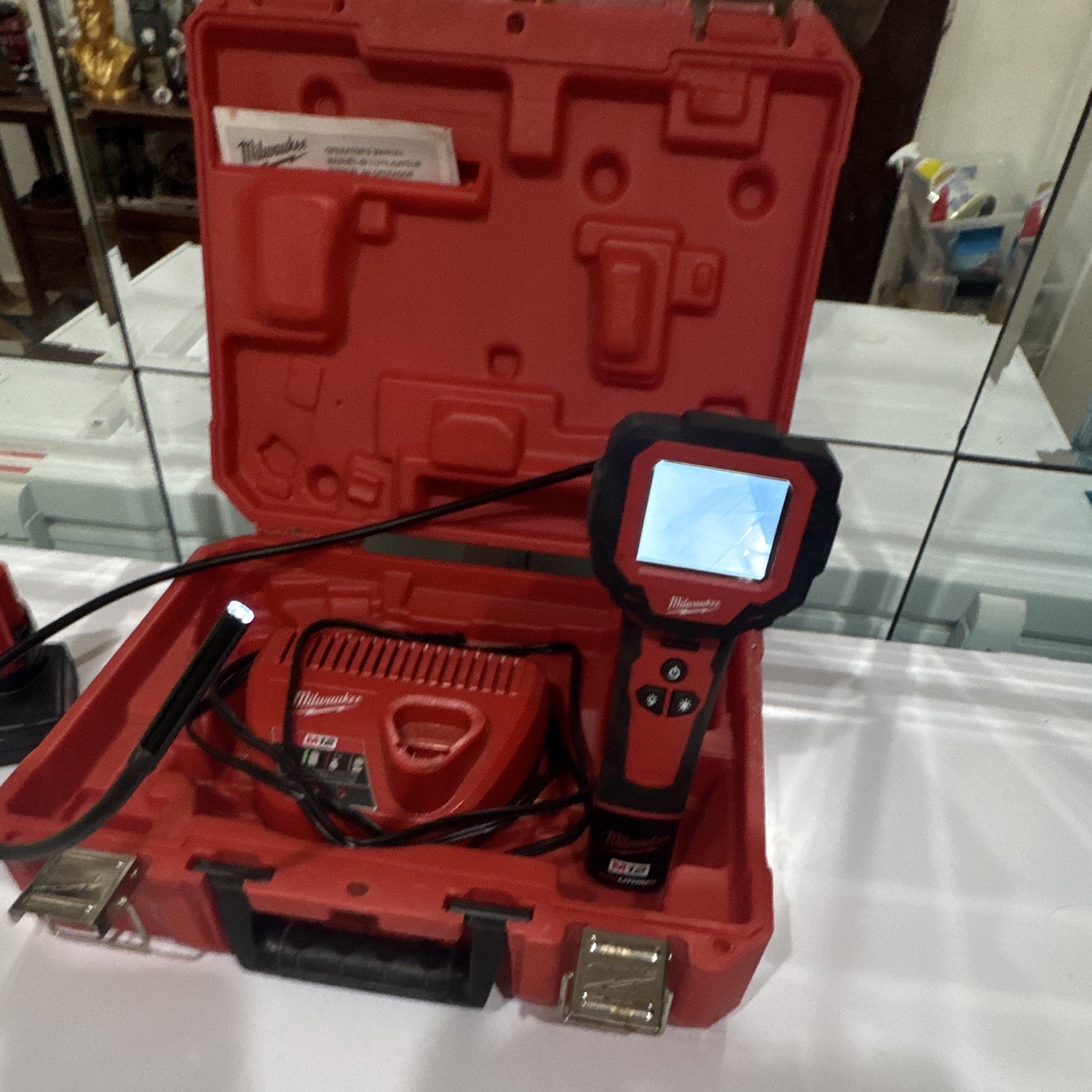 Milwaukee M12 Digital Inspection Camera Kit, Flexible Shaft, LCD, LED, Case