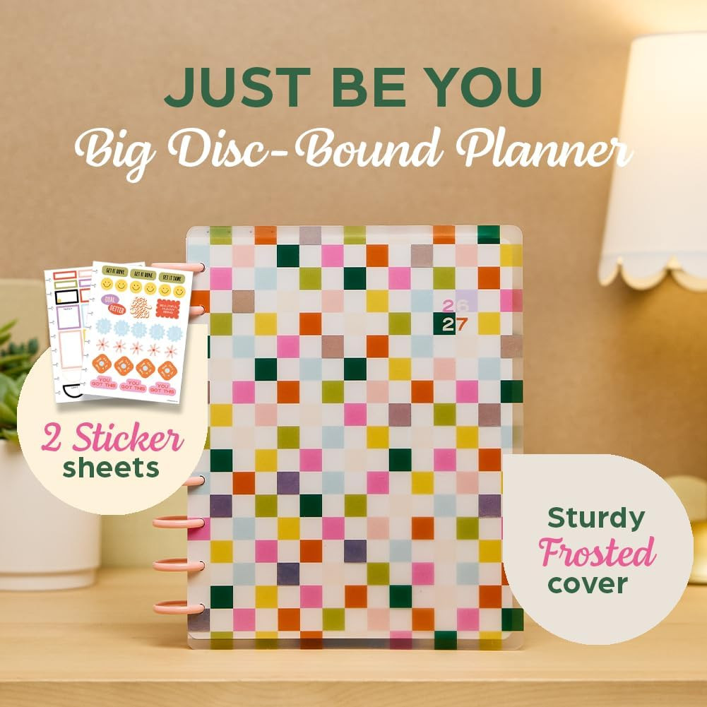 Happy Planner Disc-Bound 12-Month July 2026–June 2027 Planner with 3 Extra Month